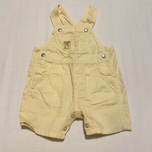 Vintage Baby Gap Overalls 6 - 12 Months Palm Tree Embroidered Yellow
